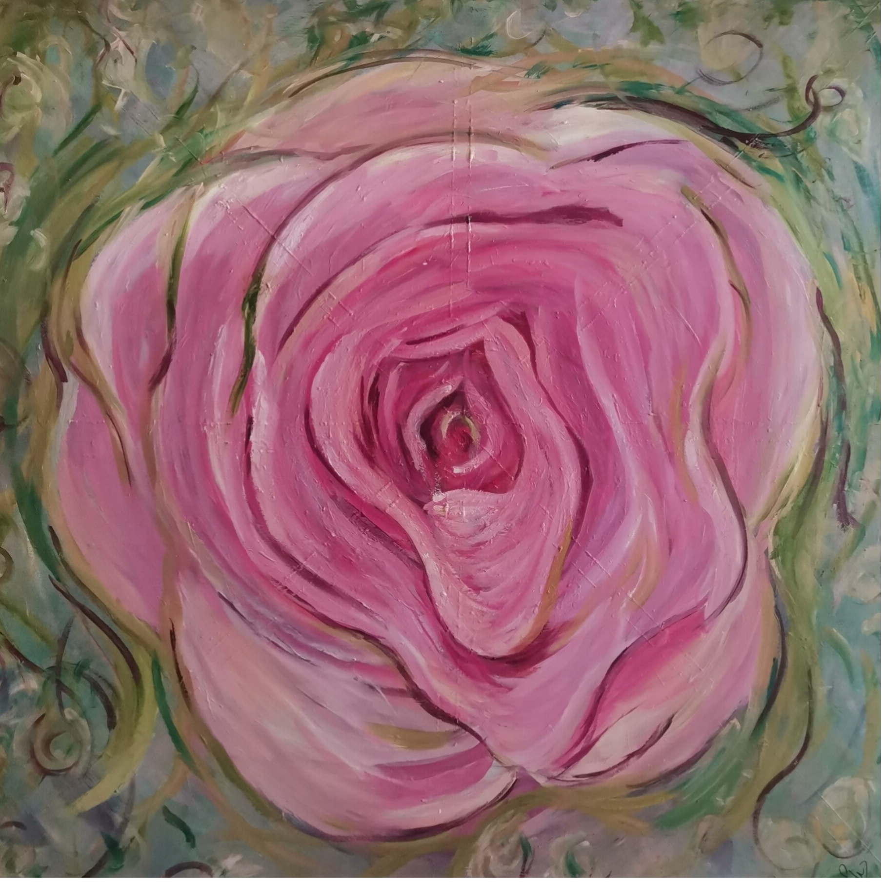 Rose of Vitality 100 x 100 x 3,5cm, Acryl on Canva