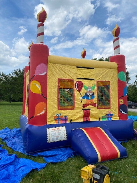 Birthday Cake - Medium size inflatable bounce house.