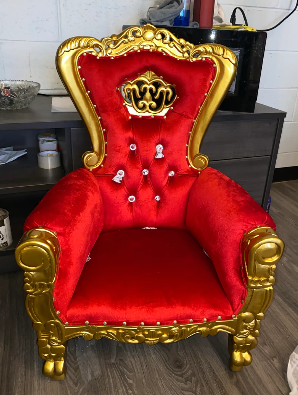 Red Kids King and Queen Throne chair.