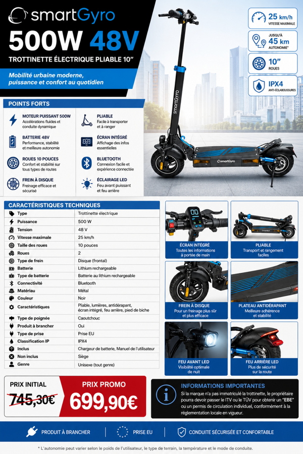 SMARTGYRO 500W 48V