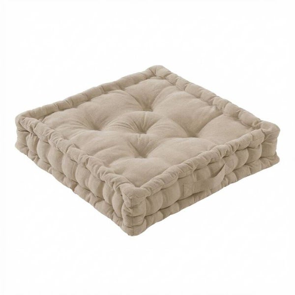 Coussin de sol 50x50 cm Coton Dahlia Ficelle