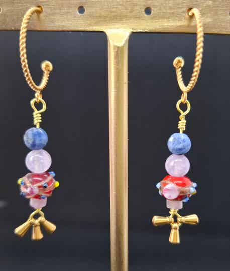 Angeliet sodaliet rvs goldplated creolen