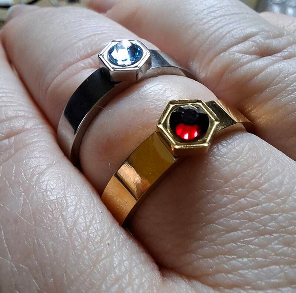 Geboortesteen ringen maat 17/17,5 rvs