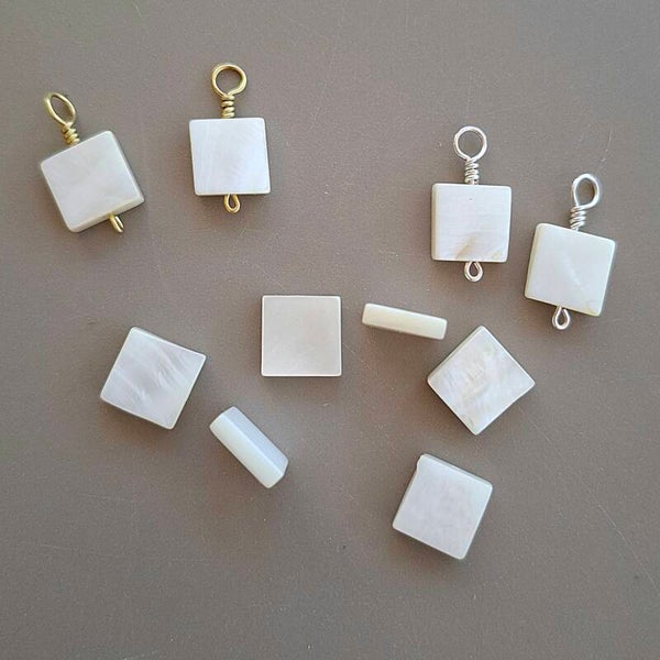 Luna shell vierkante schelp bedeltjes