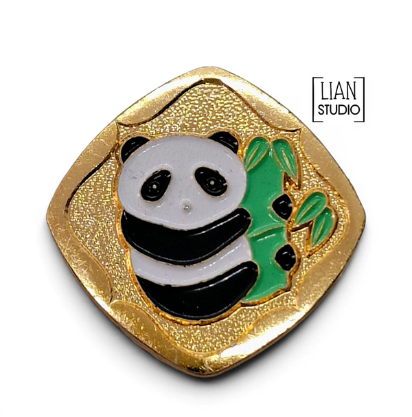 Vintage Panda broche - dieren speld