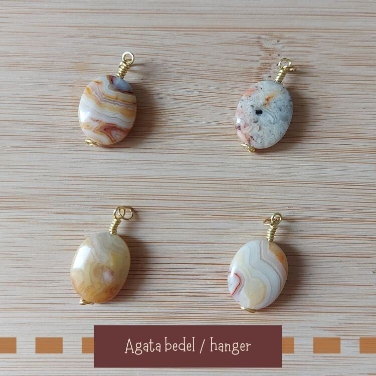 Agata natuursteen bedel crazy lace agaat