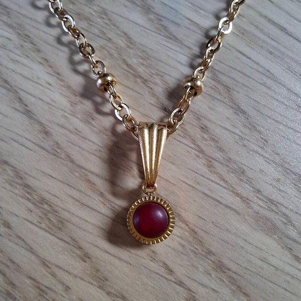 Balletjes ketting geboortesteen rvs gold