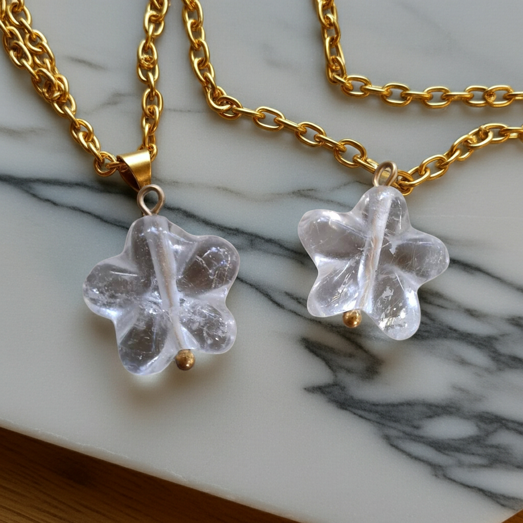 Bergkristal ster hangers handgemaakt