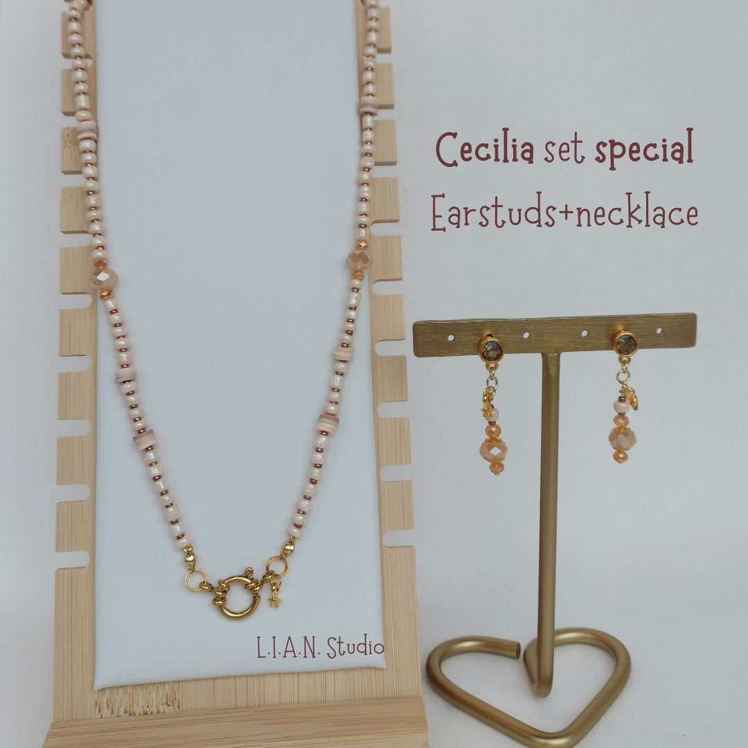 set Cecilia choker ketting met oorbellen