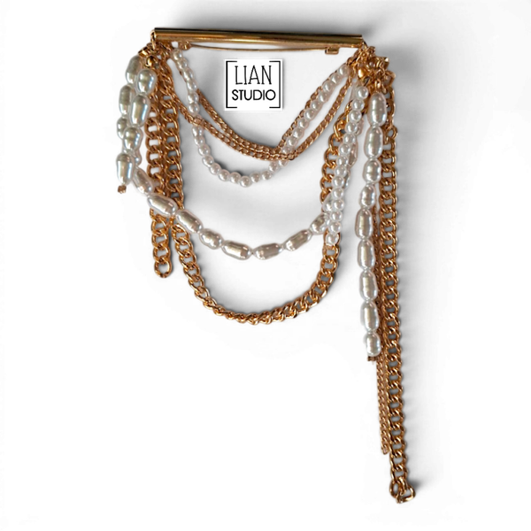 Classy pearl statement broche parel speld