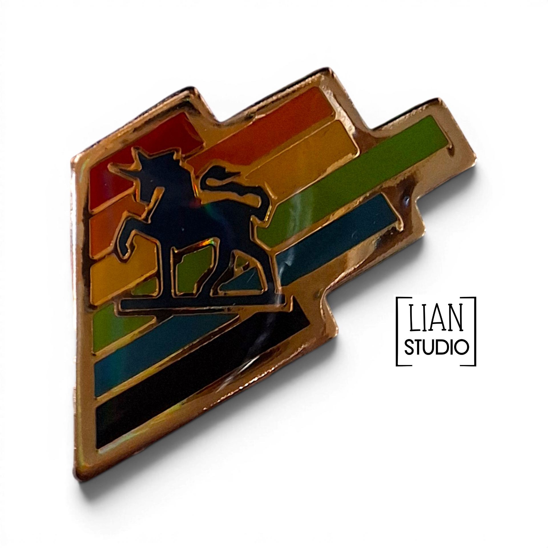 vintage Galenika pins - unicorn rainbow pinback