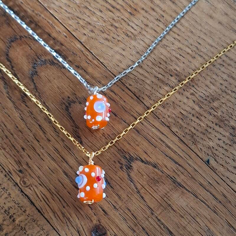 Carnival Dots bedeltjes aan Venetiaanse stainless steel kettingen silverplated en goldplated LIAN Studio