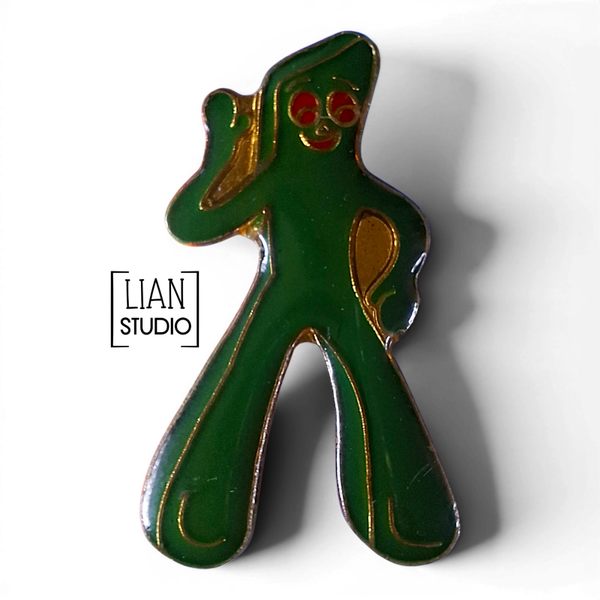 Vintage Gumby pin groen - Gumby show 1980s pin