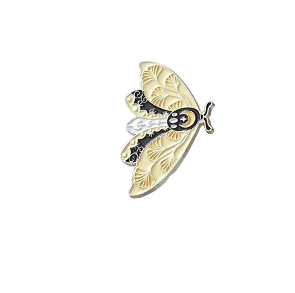 Nachtvlinder broche geel – Vlinder pin sieraden