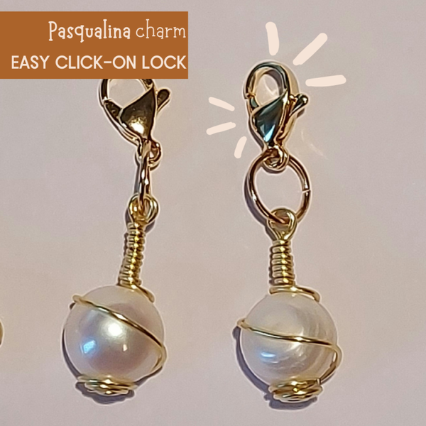 Pasqualina zoetwater parel bedel met slotje