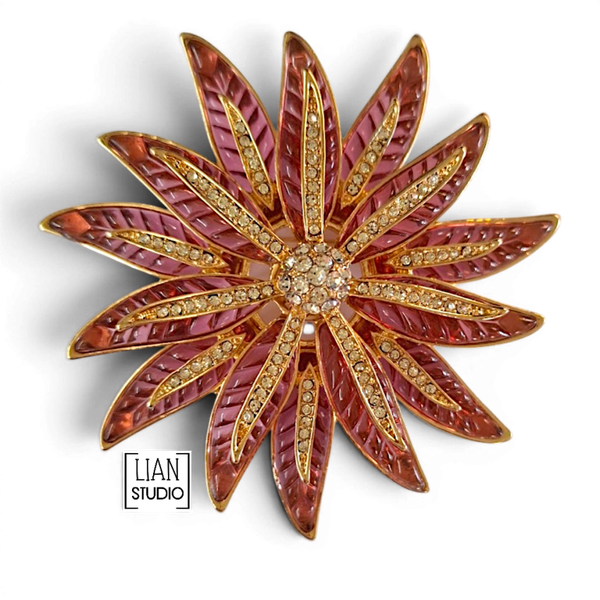 PowerFlower statement broche roze speld