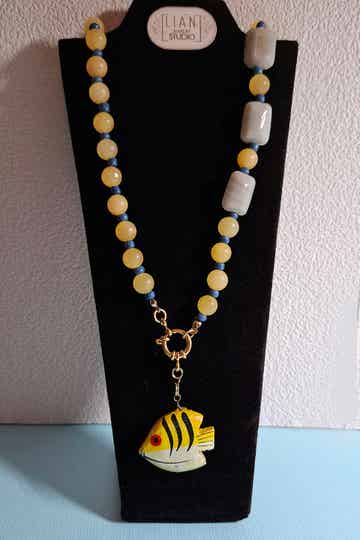 Gele calciet ketting Sunrise