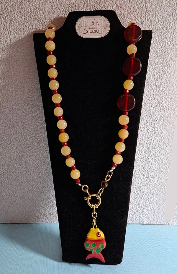 Gele calciet ketting Sunset