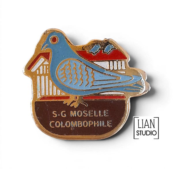 vintage pin Duif - reversspeld Moselle