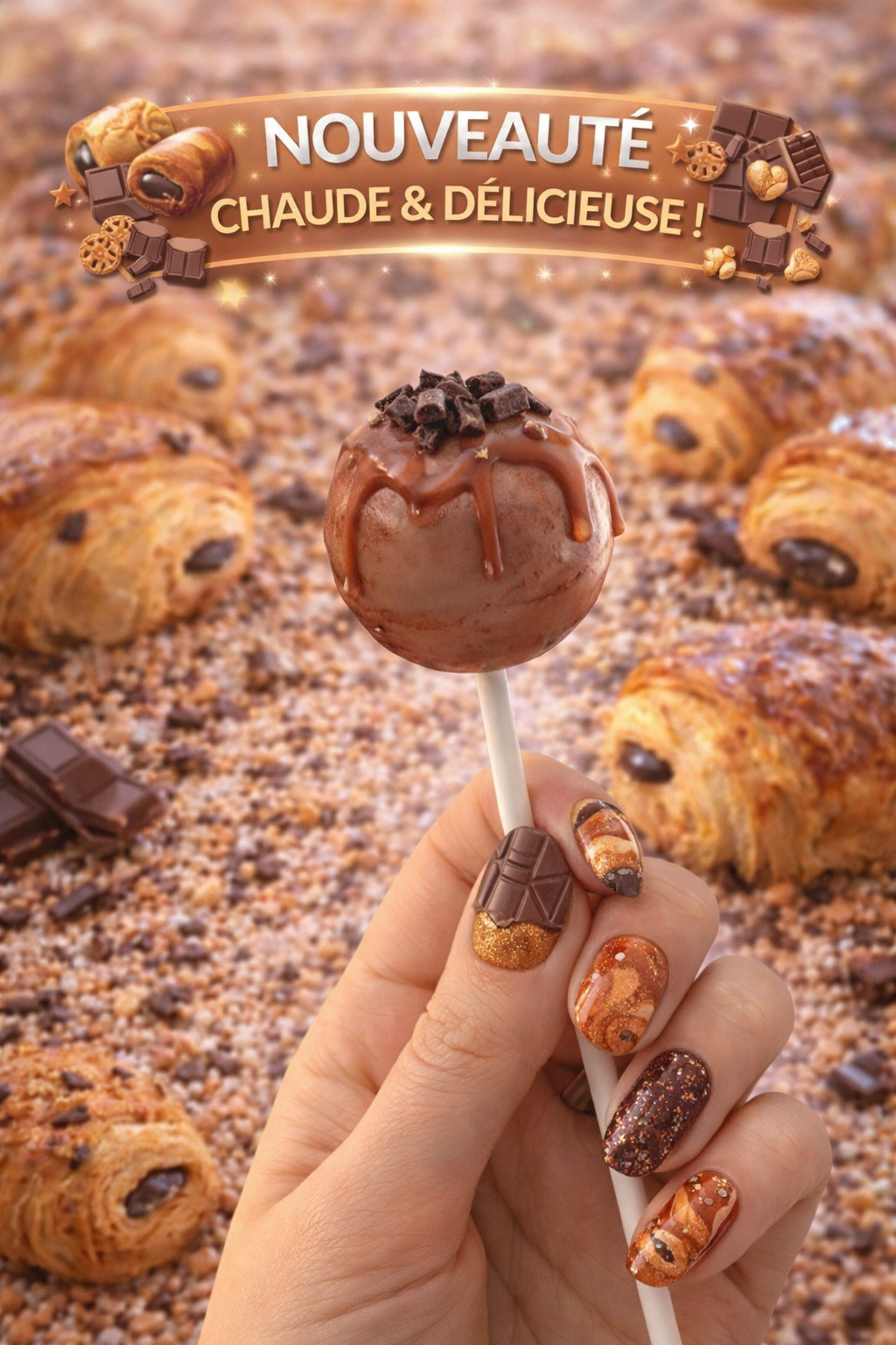 🥐 Sucette Parfumée Pain au Chocolat