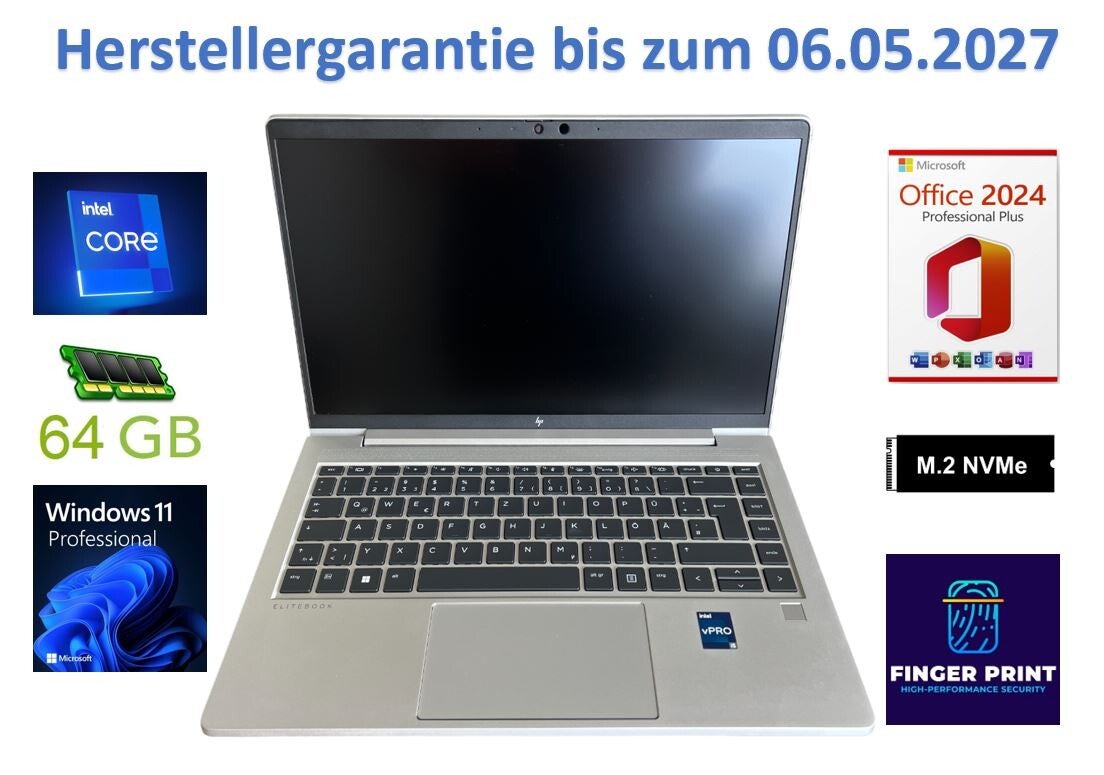 25-58 HP EliteBook | 10 x 4,7 GHz | bis 64 GB RAM | bis 4 TB SSD | Win 11 Pro | Office 24 PRO