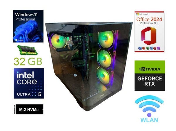 26-36 Gaming-PC | GeForce RTX 5060 Ti | 4,9GHz | 32 GB DDR5 RAM | SSD | Win 11 Pro | Office 24 Pro