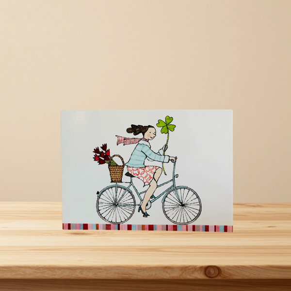 Kaartje zomaar: geluk komt met de fiets