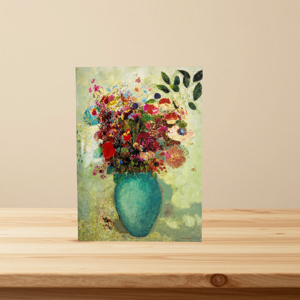 kaartje zomaar: vaas met bloemen
