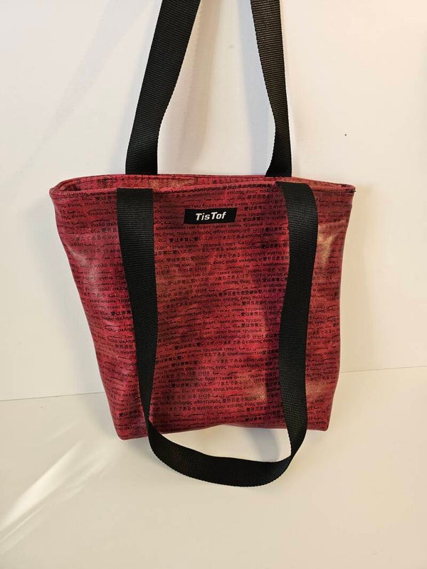 small shopper van leer met bovenrits