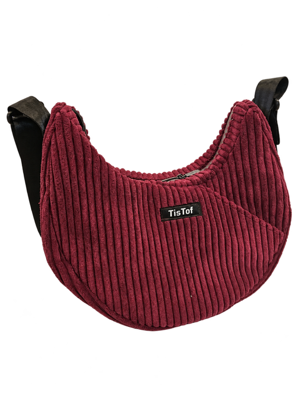 Schoudertas Jacky in diep rood corduroy
