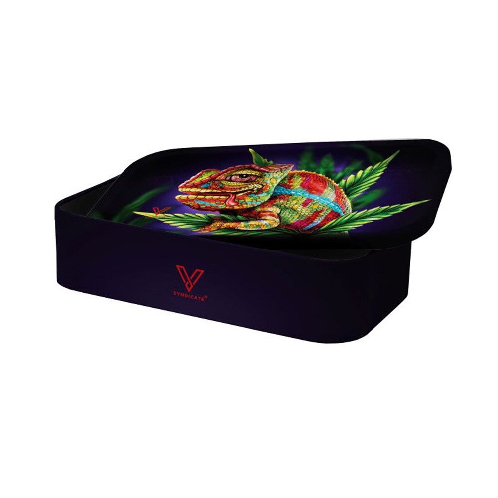 V-Syndicate Stashbox Syndycase Chameleon - 12 x 7 cm met Rolling Tray Deksel