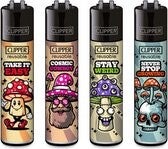 Clipper Classic Large Aanstekers "Shrooms #12" (4 Stuks)