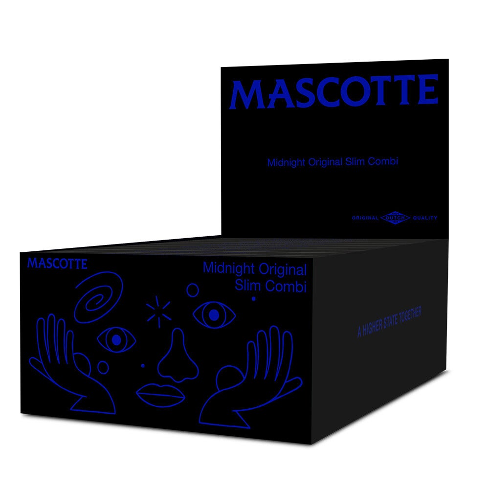 Mascotte Midnight Original Slim Combi – Slim Vloei + Black Tips • Magneetsluiting • Premium Black Edition
