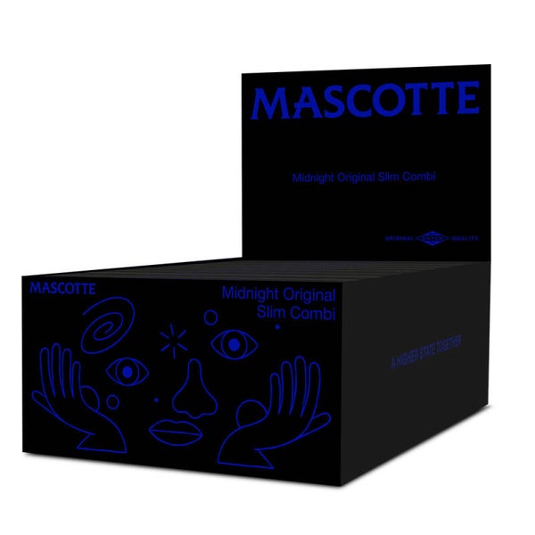 Mascotte Midnight Original Slim Combi – Slim Vloei + Black Tips • Magneetsluiting • Premium Black Edition