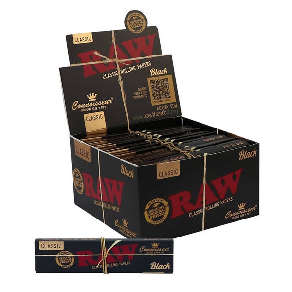 RAW Classic Black Slim + Tips – Extra Dun • Pure Smaak