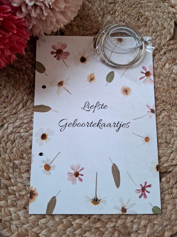 Bewaarbundel geboortekaartjes- Wilde bloem