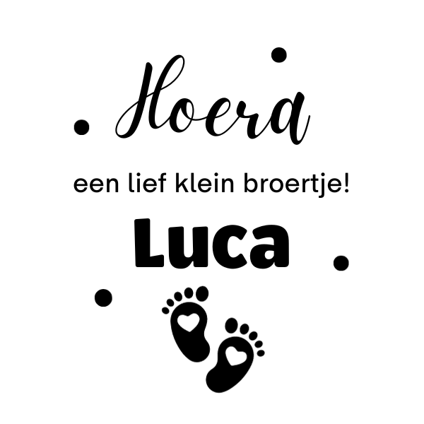 Hoera een lief klein broertje - Gepersonaliseerd