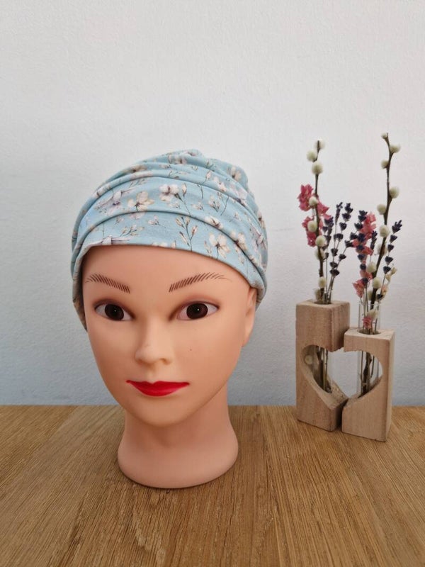 Plooimutsje blauw cotton