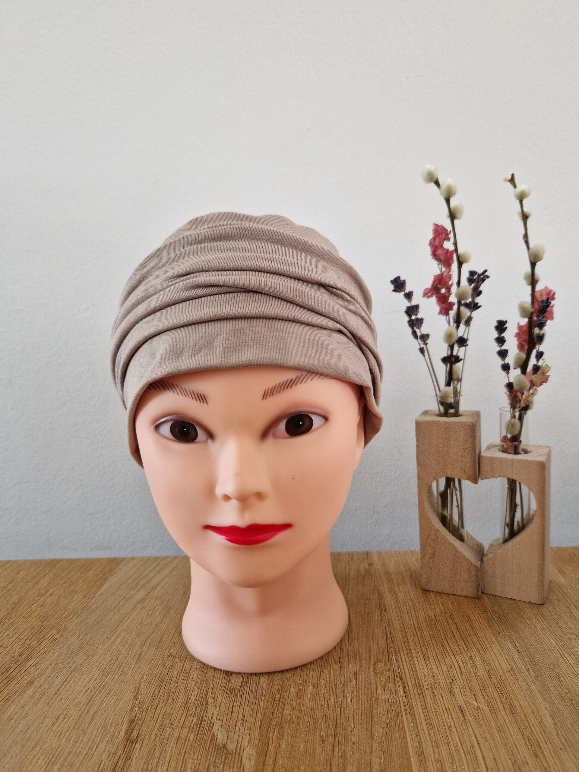 Plooimutsje beige bamboe