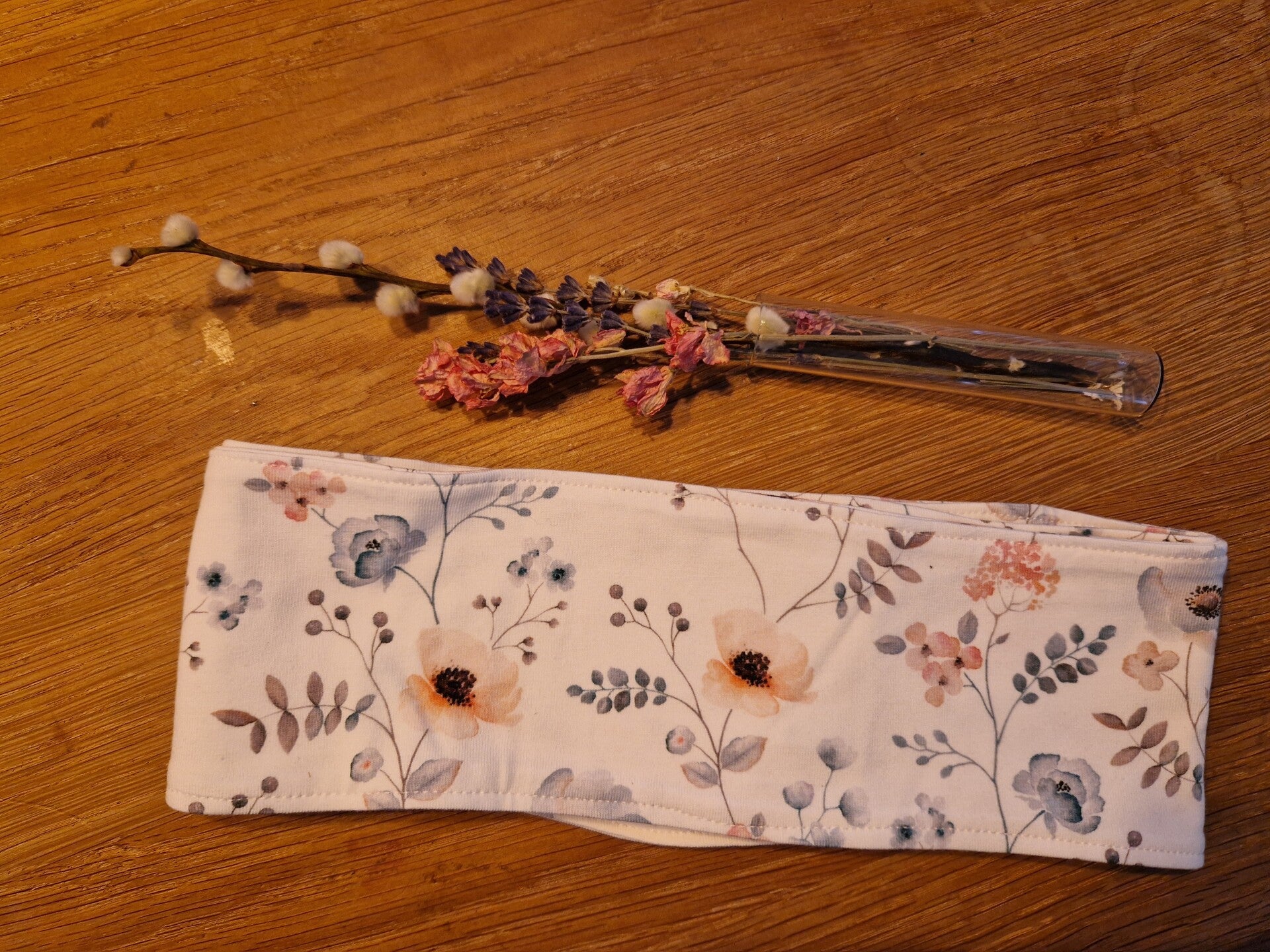 Sjaaltje bloemen lichtblauw en -roze