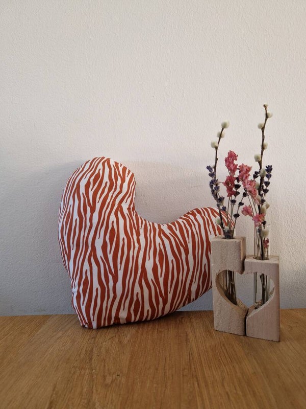 Hartkussen bruin zebra