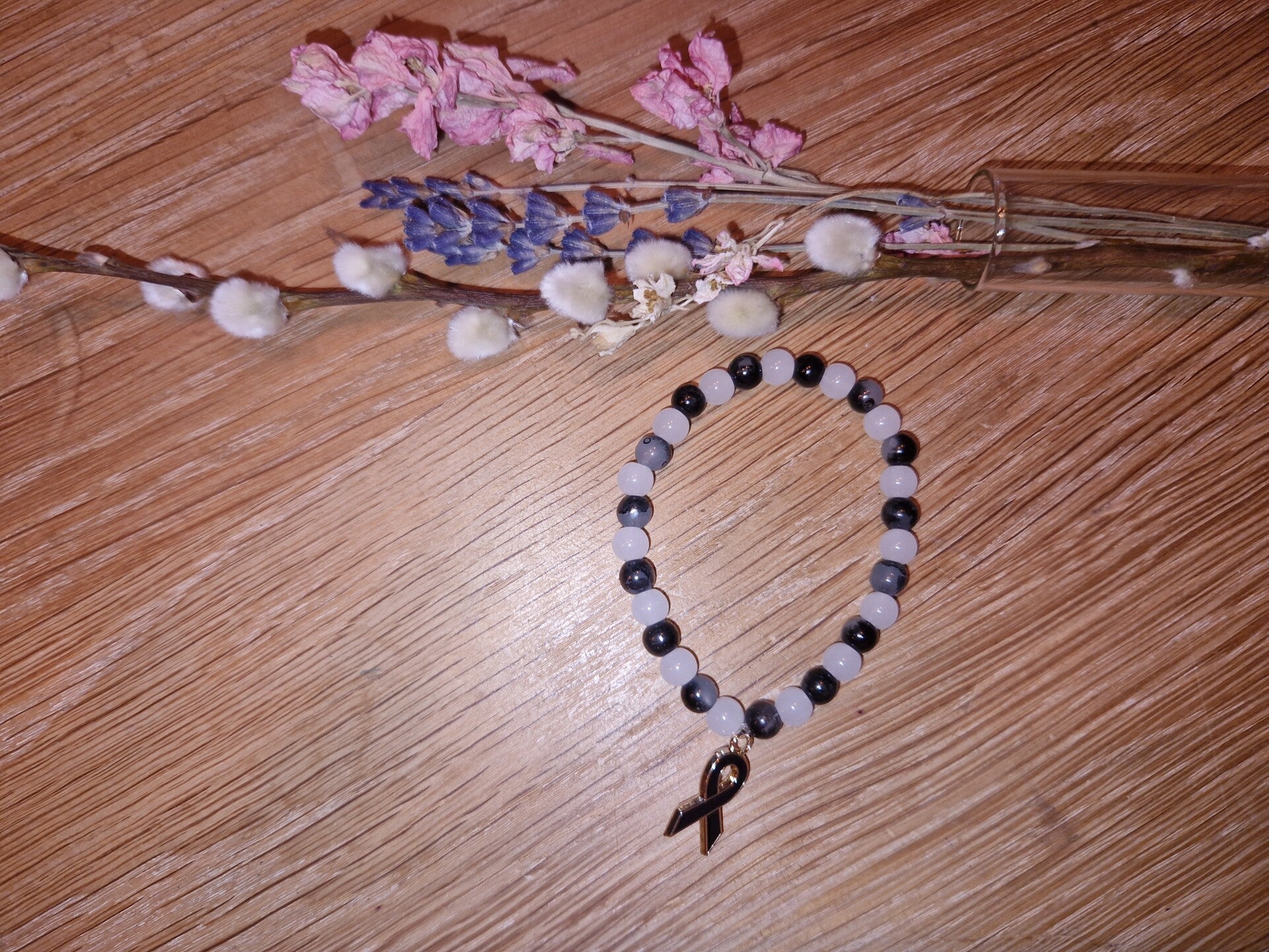 Armband zwart wit-black ribbon 2