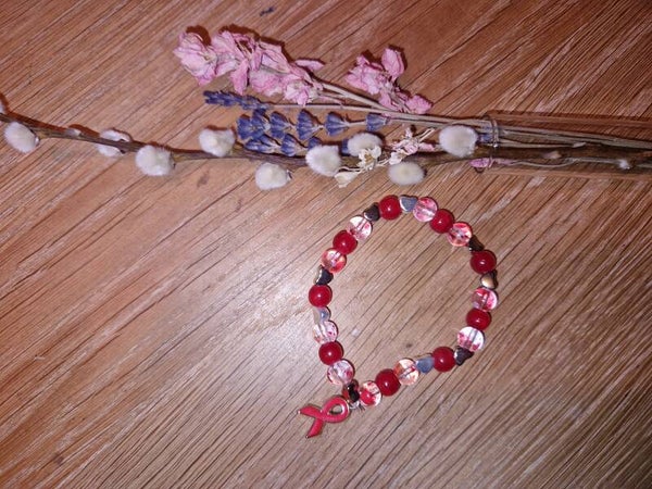 Armband rood-red ribbon 1