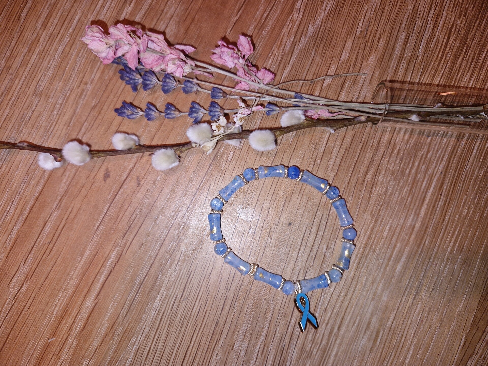 Armband blauw-blue ribbon 1