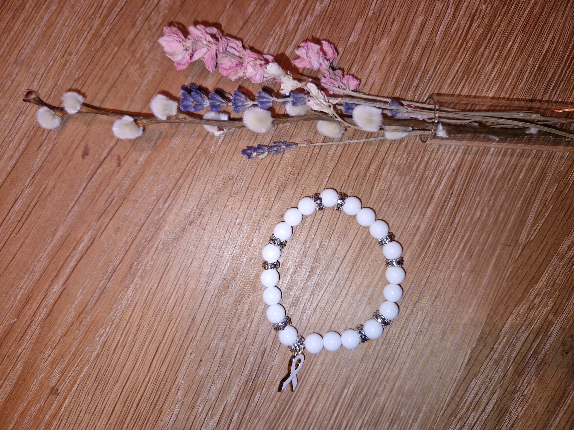 Armband wit-white ribbon 1