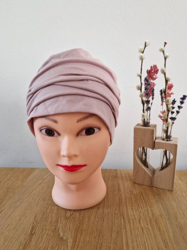 Plooimutsje oud roze bamboe