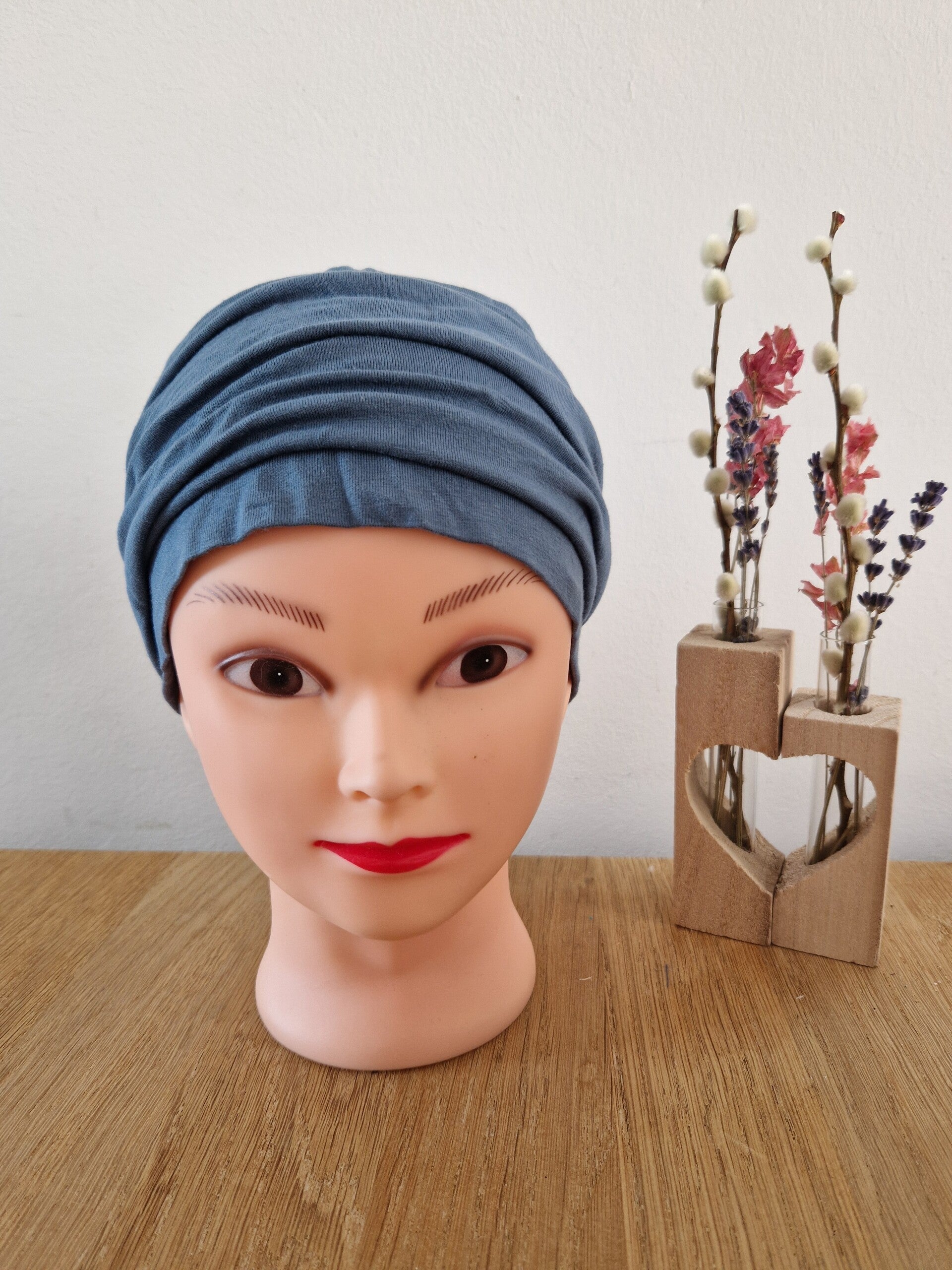 Plooimutsje indigo bamboe