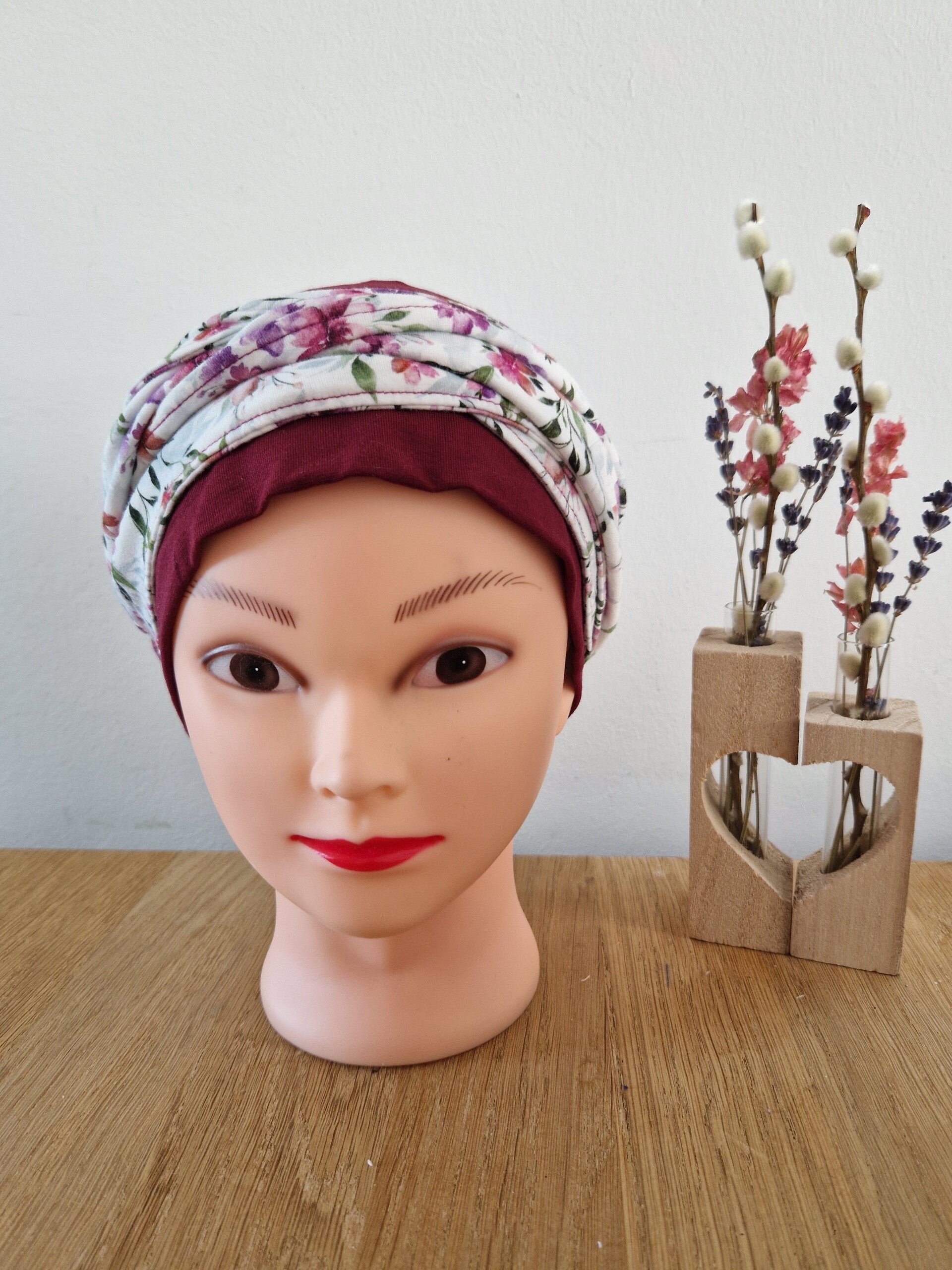 Set bordeaux bloemen