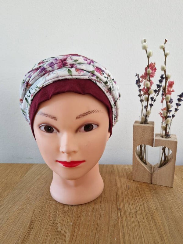 Set bordeaux bloemen