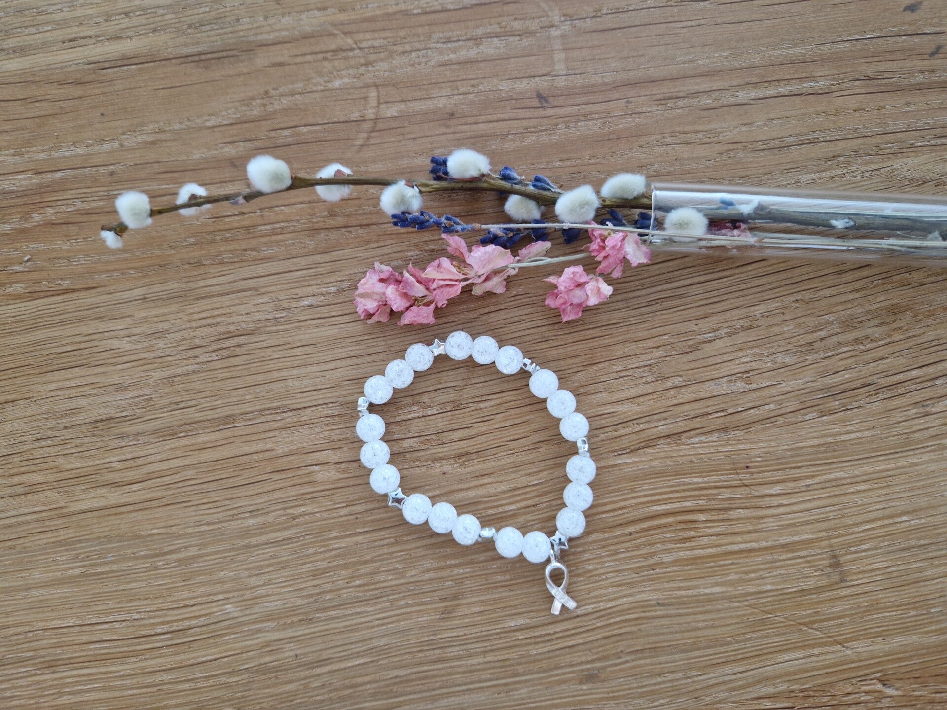 Armband wit-silver ribbon 4